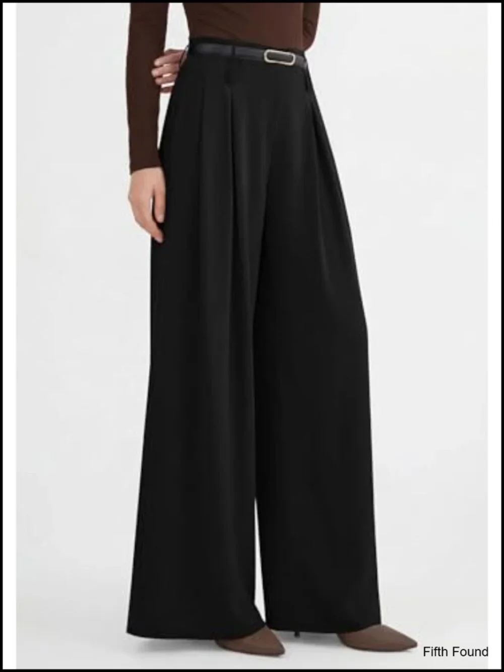 Wide Leg Trousers High Waisted Elastic Dress Pants Pleated Slacks Palazzo